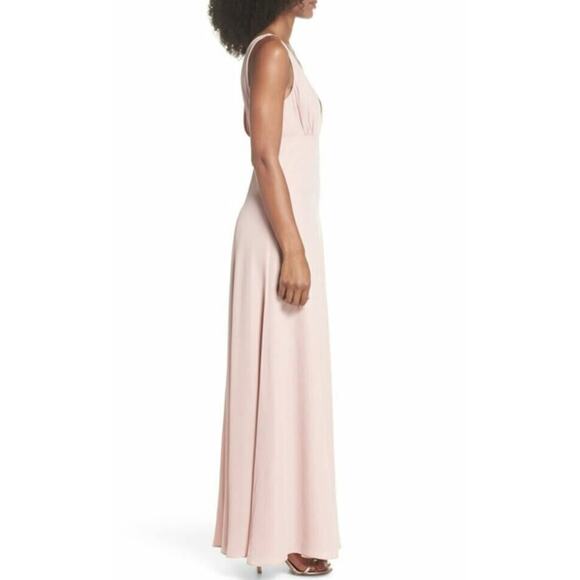 WAYF Women's Kiara Empire Plunge Neck Sleeveless Gown in Rose Medium MSRP $138 - Picture 3 of 6